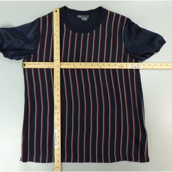 Vince Silk Top Womens Small Blue Striped Satin Capsule Minimalist - Picture 10 of 16